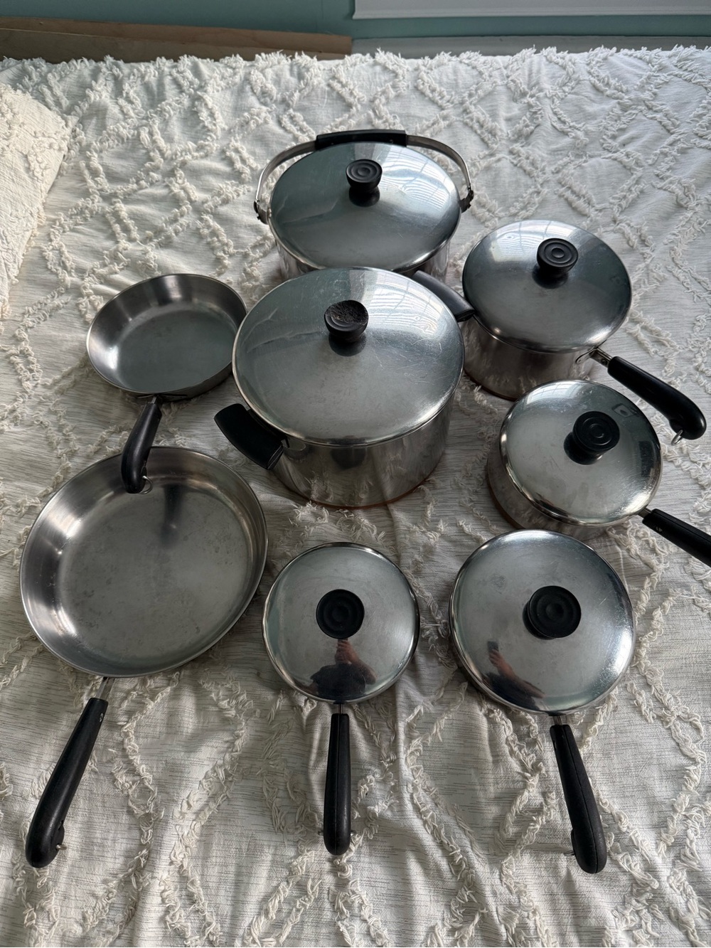 Revere Ware 1801 Copper Clad 14 Piece Cookware Set NY